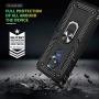 Moto G7 Power Phone Case,Moto G7 Supra Case with HD Screen Protector,Gritup 360 Degree Rotating Metal Ring Holder Kickstand Armor Anti-Scratch Bracket Cover Phone Case for Motorola G7 Power Black