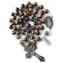 HanlinCC 8mm Tiger Eyes Beads with 10mm Metal Our Father Beads Rosary with Miraculous Center Piece and Cross with Leather Gift Box HanlinCC 8mm Tiger Eyes Beads with 10mm Metal Our Father Beads Rosary with Miraculous Center Piece and Cross with Leather Gift Box