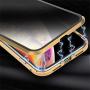 Anti-Spy Anti-Peeping Privacy Magnetic Case for iPhone 11 Pro Max Clear Double Sided Tempered Glass [Magnet Absorption Metal Bumper Frame] Thin Anti-Spy 360 Full Protective Phone (Gold, 11 Pro Max)