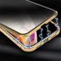 Anti-Spy Anti-Peeping Privacy Magnetic Case for iPhone 11 Pro Max Clear Double Sided Tempered Glass [Magnet Absorption Metal Bumper Frame] Thin Anti-Spy 360 Full Protective Phone (Gold, 11 Pro Max)