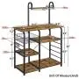 Yaheetech 35.5 inch Industrial Kitchen Bakers Rack, 4-Tier Microwave Oven Stand Workstation Organizer Shelf with Metal Frame, Utility Storage Shelf for Spices with 10 S-Hooks Yaheetech 35.5 inch Industrial Kitchen Bakers Rack, 4-Tier Microwave Oven Stand Workstation Organizer Shelf with Metal Frame, Utility Storage Shelf for Spices with 10 S-Hooks