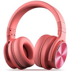 COWIN E7 PRO [Upgraded] Active Noise Cancelling Headphones Bluetooth Headphones with Microphone/Deep Bass Wireless Headphones Over Ear, 30 Hours Playtime for Travel/Work, Pink