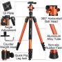MACTREM Professional Camera Tripod with Phone Mount, 62'' DSLR Tripod for Travel, Super Lightweight and Reliable Stability, Ball Head Tripod Detachable Monopod with Carry Bag (Orange)