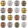 Kissitty 100-Piece Random Mixed Color Tibetan Large Hole Barrel European Spacer Beads 8x8mm with 4mm Hole