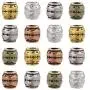 Kissitty 100-Piece Random Mixed Color Tibetan Large Hole Barrel European Spacer Beads 8x8mm with 4mm Hole