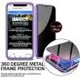 Magnetic Case for iPhone 7 Plus/8 Plus, Anti Peep Magnetic Double-Sided Privacy Screen Protector Clear Back Metal Bumper Antipeep Cases Anti Peeping 2 Sided Cover for iPhone 7 Plus/8 Plus-Purple