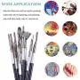 Paint Brush Set, Ekkong 15Pcs Art Paint Brushes with Free Palette Knife, Watercolor Sponge and Pop-up Carrying Case for for Acrylic, Oil, Watercolor and Gouache Painting, Adult and Kid (Black)