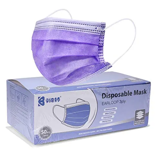 Bigox Face Mask Purple 50Pcs Bigox Face Mask Purple 50Pcs