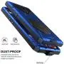 Feitenn OnePlus 6T Case, 6T Phone Case, Armor Aluminum Alloy Metal Cover Heavy Duty Soft Rubber Shockproof Protective Military Bumper Outdoor OnePlus 6T for Men with Tempered Glass - Blue