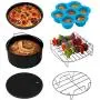 COSORI Accessories XL (C158-6AC) Set of 6 Fit all 5.8Qt, 6Qt Air Fryer, BPA Free, Dishwasher Safe, Nonstick Coating, Black