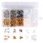 1040pcs Earring Backs, BetyBedy 10 Styles Earring Backings Kit, Metal Plastic Rubber Earring Back Clips Bullet Butterfly Flower Shape