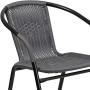Flash Furniture Gray Rattan Indoor-Outdoor Restaurant Stack Chair