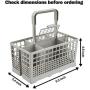 Universal Dishwasher Cutlery Basket (9.5 x 5.4 x 4.8 inches) Compatible with Kenmore, Whirlpool, Bosch, Maytag, KitchenAid, Samsung, GE, and more