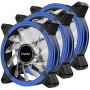 EZDIY-FAB 120mm PWM Blue LED Fan, Dual-Frame LED Case Fan for PC Cases, High Airflow Quiet,CPU Coolers, and Radiators,4-Pin-3-Pack