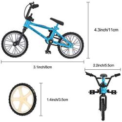 BMX Finger Bike Series 12, Cool Boy Toy Creative Game Toy Set , Replica Bike with Real Metal Frame, Graphics, and Moveable Parts for Flick Tricks, Flares, Grinds, and Finger Bike Games (Blue)