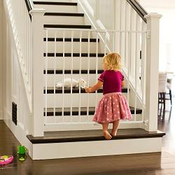 Munchkin Extending XL Tall and Wide Baby Gate,  Hardware Mounted Safety Gate for Stairs, Hallways and Doors, Extends 33'' - 56'' Wide, Metal, White