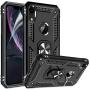 iPhone XR Case with HD Screen Protector, Gritup 360 Degree Rotating Metal Ring Holder Kickstand Armor Anti-Scratch Bracket Cover Case for Apple iPhone XR 6.1 inch Black