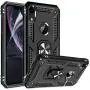 iPhone XR Case with HD Screen Protector, Gritup 360 Degree Rotating Metal Ring Holder Kickstand Armor Anti-Scratch Bracket Cover Case for Apple iPhone XR 6.1 inch Black