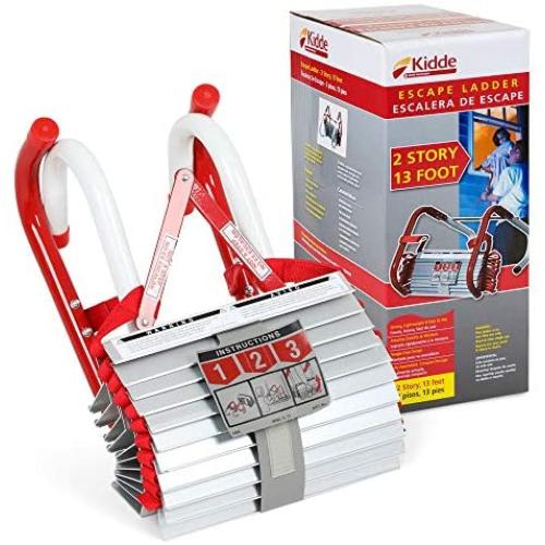 Kidde 468193 KL-2S Two-Story Fire Escape Ladder with Anti-Slip Rungs, 13-Foot