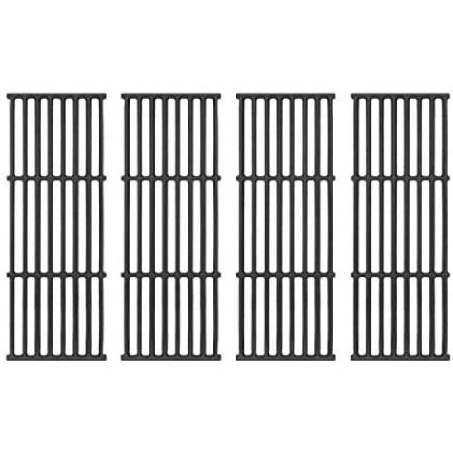 DcYourHome Cooking Grates for Broil King Baron 320, 340, 420, 440, 490, Matte Cast Iron Cooking Grid Replacement for Huntington 2122-64 2122-67 6020-54 6020-57, Broil-Mate Gas Grills 4 Pack