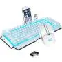Rechargeable Keyboard and Mouse,Suspended Keycap Mechanical Feel Metal Panel Gaming Keyboard Mouse Combo,3800mAh Large Capacity Lithium Battery,Anti-ghosting (White) Rechargeable Keyboard and Mouse,Suspended Keycap Mechanical Feel Metal Panel Gaming Keyboard Mouse Combo,3800mAh Large Capacity Lithium Battery,Anti-ghosting (White)