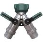 2wayz All Metal Body Garden Hose Splitter. 2020 Version - 100% Secured, Bolted & Threaded. Easy Grip, Smooth Long Handles y Valve