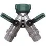 2wayz All Metal Body Garden Hose Splitter. Newly Upgraded (2020): 100% Secured, Bolted & Threaded. Easy Grip, Smooth Long Handles y Valve + 2 Kink Free 8cm Hose Savers