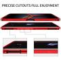 MME ASUS ROG 2 Phone Case Bumper Metal Luminous Rubber Corner Shockproof Full Body Protection with Tempered Glass Screen Protector and Anti-Scratch Carbon Fiber Skin Back (Red)