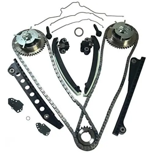 Timing Chain Kit with Tensioner Guides Cover Gaskets Cam Phaser Engine Variable Camshaft Timing Cam Phaser VCT VVTi Actuator Timing Sprocket Bolt Gaskets For Ford TRITON 3-Valve F150 F250 Expedition