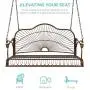 Best Choice Products Hanging Iron Porch Swing Bench Outdoor Patio Furniture for Garden, Deck w/Armrests, Mounting Chains Best Choice Products Hanging Iron Porch Swing Bench Outdoor Patio Furniture for Garden, Deck w/Armrests, Mounting Chains