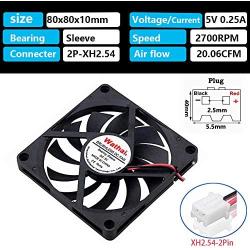 Wathai 80mm x 10mm 5V 2Pin DC Brushless Cooling Fan