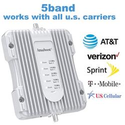 Amazboost Cell Phone Booster for Home -Up to 2,500 sq ft,Cell Phone Signal Booster Kit,All U.S. Carriers -Verizon,AT&T, T-Mobile, Sprint & More-4G 3G 2G LTE FCC Approved