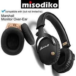 misodiko Replacement Cushions Ear Pads - for Marshall Monitor Over-Ear | Headphones Repair Parts Earmuff Earpads Cup Pillow Cover (Black)