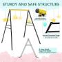 SURPCOS Swing Frame, New Upgraded A-Frame Swing Stand with Ground Nail, Heavy Duty Metal Swing Frame, Fits for Most Swings & Yoga Swing, Anti-Rust and Good Stability, 72'' Height 36'' Length