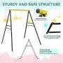 SURPCOS Swing Frame, New Upgraded A-Frame Swing Stand with Ground Nail, Heavy Duty Metal Swing Frame, Fits for Most Swings & Yoga Swing, Anti-Rust and Good Stability, 72'' Height 36'' Length