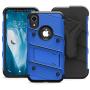 ZIZO Bolt Series for iPhone XR Case Military Grade Drop Tested with Tempered Glass Screen Protector Holster and Kickstand Blue Black