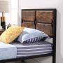 VECELO Twin Bed Frame Metal Platform with Wooden Headboard & Footboard Mattress Foundation Strong Metal Slats Support No Box Spring Replacement/Easy Assemble