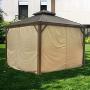 Kozyard Alexander Hardtop Aluminum Permanent Gazebo with a Mosquito Net and Privacy Sidewalls (Alexander 12x12)