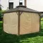 Kozyard Alexander Hardtop Aluminum Permanent Gazebo with a Mosquito Net and Privacy Sidewalls (Alexander 12x12)