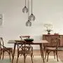 ZhLCY 3-Light Vintage Metal Globe Pendant Lights Industrial Kitchen Island Lighting Rustic Farmhouse Wire Caged Hanging Light fixtures, Matte Black Finish