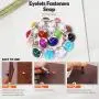 Rustark 150 Sets Turquoise Rapid Rivets 15 Colors Double Cap Spots Studs Button Metal Stud Eyelets Repair Fasteners Snap Buttons for DIY Leather-Craft Bag Shoes Bracelet Dog Collar (10MM)