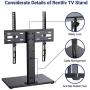 Rentliv Wooden Base Universal TV Stand- Table Top TV Base Stand for 37 to 55 inch TVs - Height Adjustable TV Mount Stand ,VESA 400 x 400mm