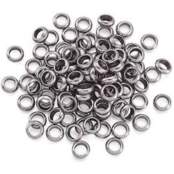 Kissitty 100-Piece Hypoallergenic Stainless Steel 2mm Hole Metal Ring Spacer Beads 4x1.5mm for DIY Jewelry Craft Making