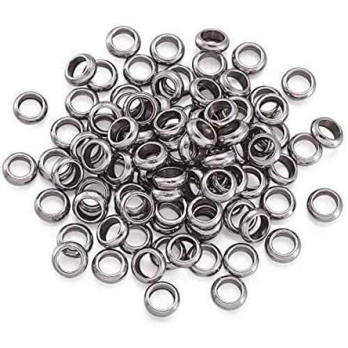 Kissitty 100-Piece Hypoallergenic Stainless Steel 2mm Hole Metal Ring Spacer Beads 4x1.5mm for DIY Jewelry Craft Making
