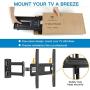 PERLESMITH TV Wall Mount Bracket Full Motion Single Articulating Arm for Most 32-55 Inch LED, LCD, OLED, Flat Curved TVs with Tilt, Swivel and Rotation up to 77lbs VESA 400x400mm