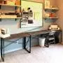 Writing Computer Desk 39'' Modern Simple Study Desk Industrial Style Folding Laptop Table for Home Office Notebook Desk Brown Desktop Black Frame