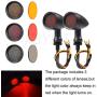 PBYMT Motorcycle Bullet Turn Signal Light Red Lamp Compatible for Chopper Bobber Cruiser Honda Suzuki Kawasaki Yamaha Harley BMW and More (Black Housing)