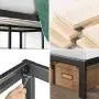 Zinus Korey 14'' Steel Platform Bed Frame with Upholstered Headboard and Wood Slat Support, Queen Zinus Korey 14'' Steel Platform Bed Frame with Upholstered Headboard and Wood Slat Support, Queen