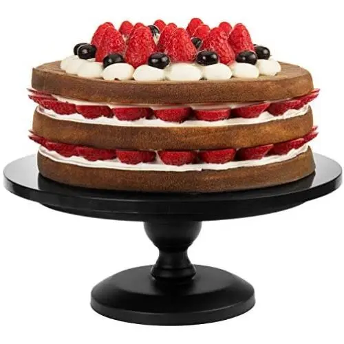 10-Inch Black Metal Classic Mini Decorative Cake & Dessert Pedestal Display Stand -MyGift Home