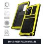 JINGANGYU Samsung Note 20 Ultra Metal Case with Screen Protector Military Rugged Heavy Duty Shockproof with Stand Camera Protector Full Cover case for Note 20 Ultra (Yellow)